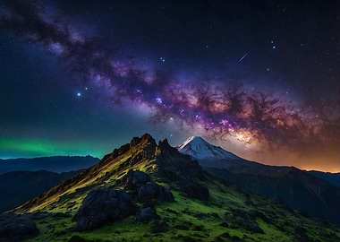 Milky Way Over Mountains