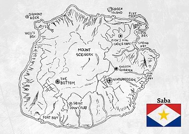 Handdrawn Map of Saba
