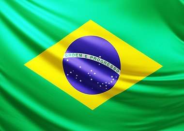 Brazilian Flag, realistic flag of brazil