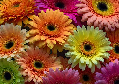 Colorful Gerbera Daisies