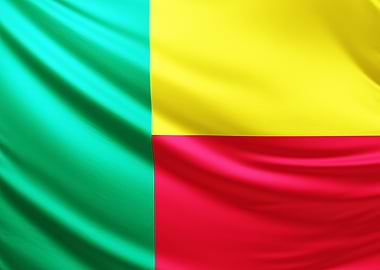 Benin Flag, realistic flag of benin