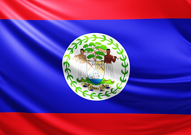 Belize Flag, realistic flag of Belize