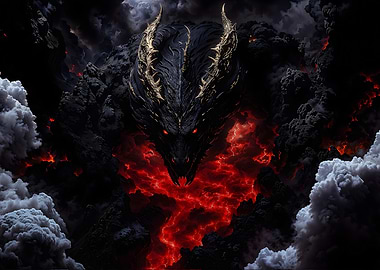 Dragon in Lava Clouds