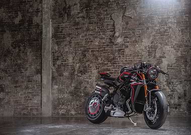 Black and Red Motorcycle