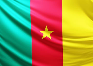 Cameroon Flag, realistic flag of cameroon