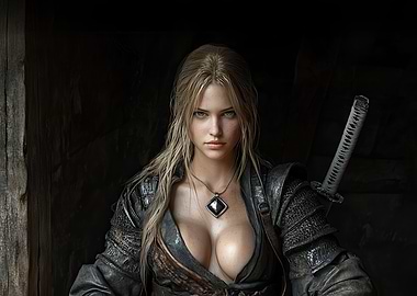 Female Warrior with Katana