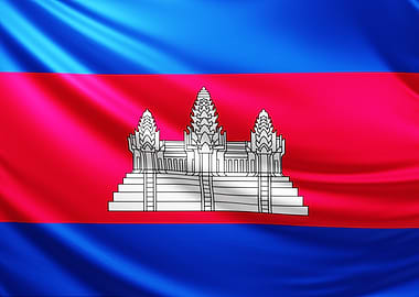 Cambodian Flag, realistic flag of cambodia