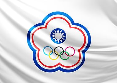 Taiwan Olympic Flag, realistic flag of Taiwan