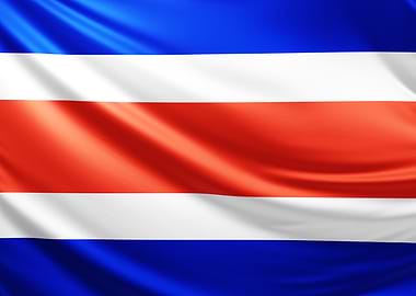 Costa Rican Flag, realistic flag of costa rica