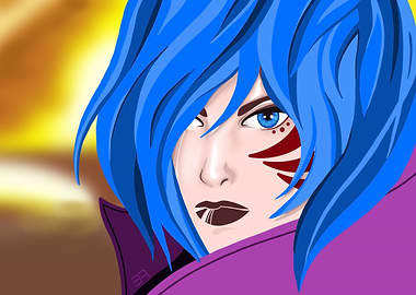 Anime Girl with Blue Hair