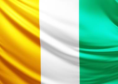 Ivory Coast Flag, realistic flag of cote d'ivoire
