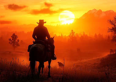 Cowboy Sunset Ride