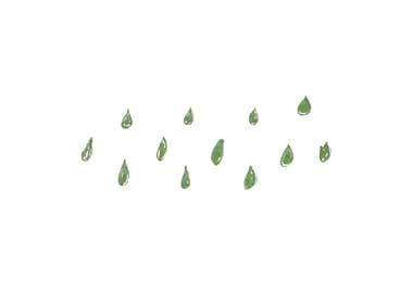 Green Ink Rain – Minimalist Abstract