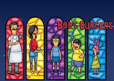 Bob's Burgers Family Stained Glass