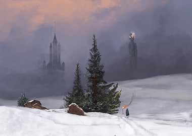 Winter Landscape With Giant