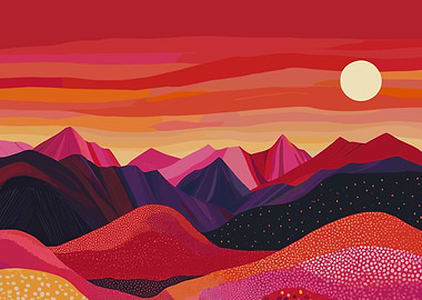 Sunset Mountain Landscape