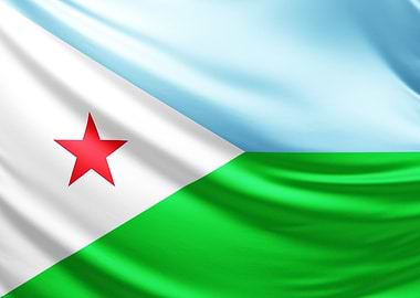 Djibouti Flag, realistic flag of djibouti