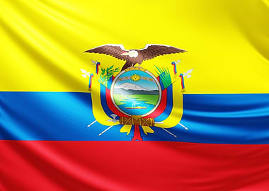 Ecuadorian Flag, realistic flag of Ecuador