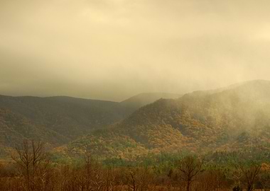 Smokey mountain landscape