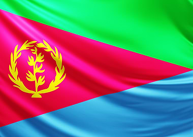 Eritrean Flag, realistic flag of eritrea