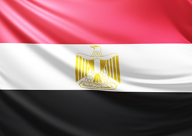 Egyptian Flag, realistic flag of Egypt