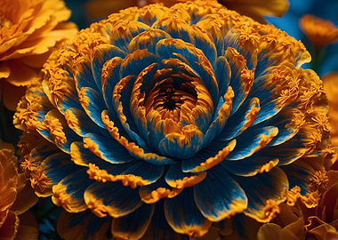 Blue and Orange Flower
