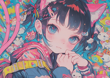 Anime Girl with Cat Ears