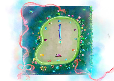 Whimsical Clock Painting