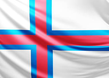 Faroe Islands Flag, realistic flag of faroe islands