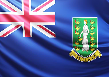 British Virgin Islands Flag, realistic flag
