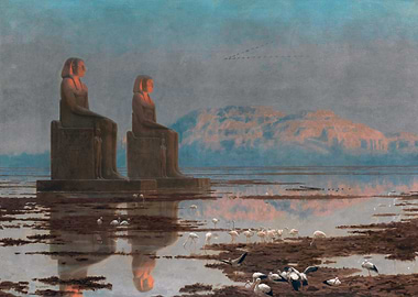 Egyptian Statues by the Nile