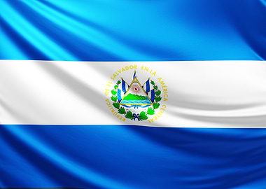 El Salvador Flag, realistic flag of el salvador