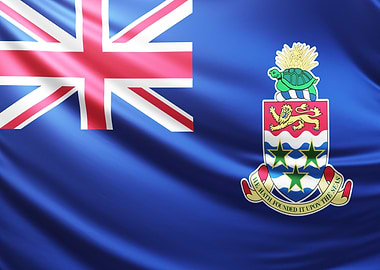 Cayman Islands Flag, realistic flag