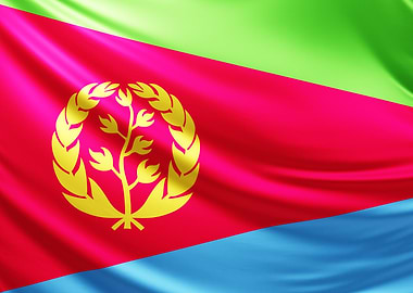 Eritrean Flag, realistic flag of Eritrea