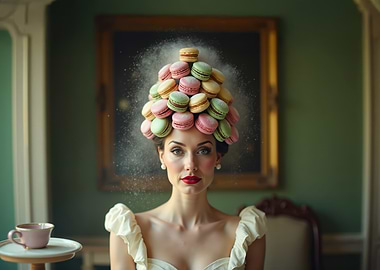 Macaron queen takes tea in vintage parlor
