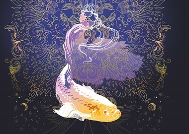 Goldfish Mandala Art