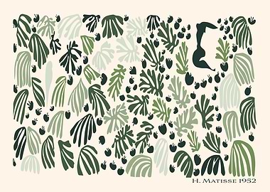 Matisse Green Leaf Abstract