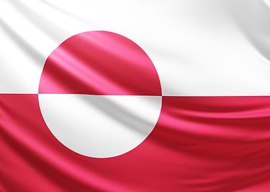 Greenland Flag, realistic flag of greeland