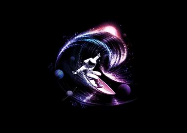 Astronaut Surfing Galaxy
