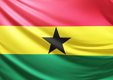 Ghana Flag, realistic flag of Ghana