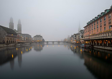 Foggy Zurich River