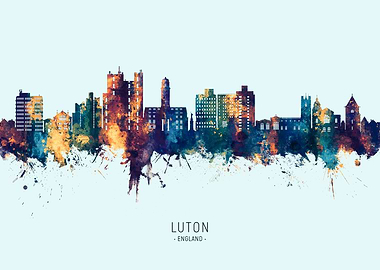Luton England Skyline