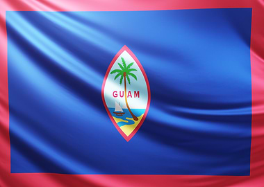 Guam Flag, realistic flag of Guam