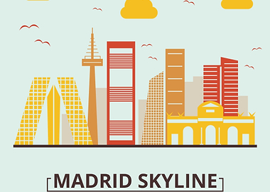 Madrid Skyline Illustration