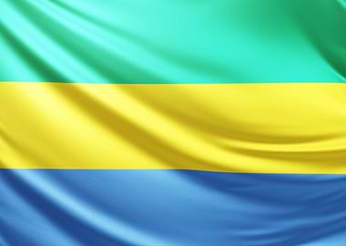 Gabon Flag, realistic flag of Gabon