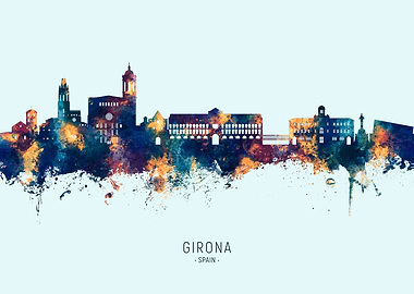 Girona Spain Skyline