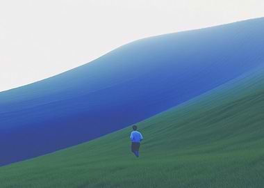 Man Running on Hill