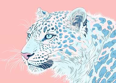 Blue & White Leopard