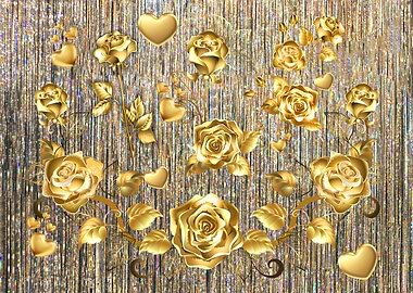 Golden Roses and Hearts