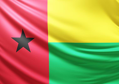 Guinea-Bissau Flag, realistic guinea flag